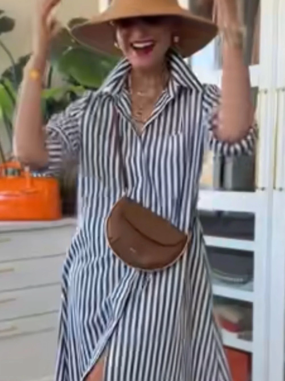 Jcrew Black & White Striped Shirt Dress